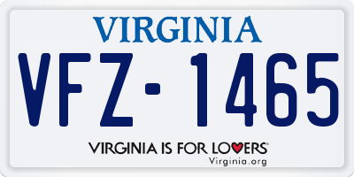 VA license plate VFZ1465