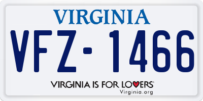 VA license plate VFZ1466