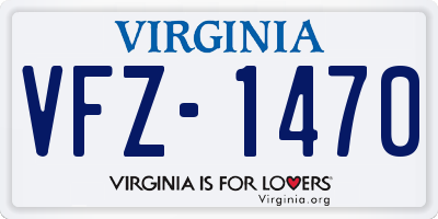 VA license plate VFZ1470