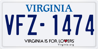 VA license plate VFZ1474