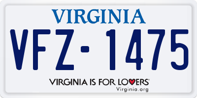 VA license plate VFZ1475