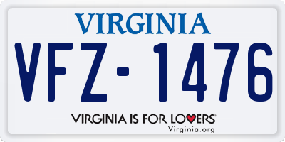 VA license plate VFZ1476