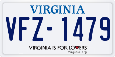 VA license plate VFZ1479