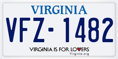 VA license plate VFZ1482
