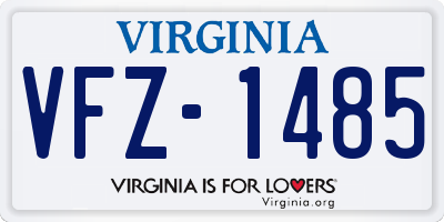 VA license plate VFZ1485