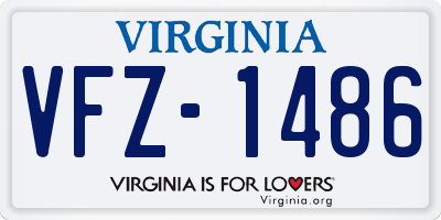 VA license plate VFZ1486