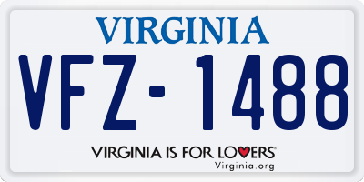 VA license plate VFZ1488