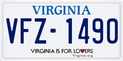VA license plate VFZ1490