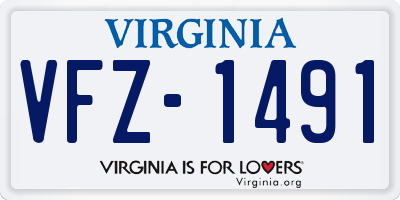 VA license plate VFZ1491