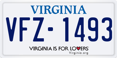 VA license plate VFZ1493