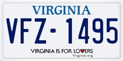 VA license plate VFZ1495