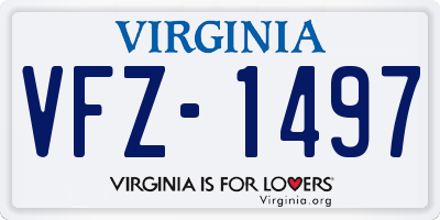 VA license plate VFZ1497
