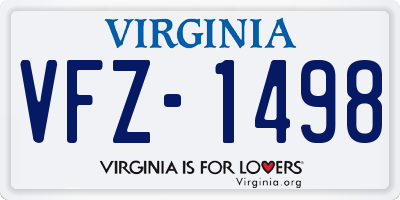 VA license plate VFZ1498