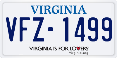 VA license plate VFZ1499