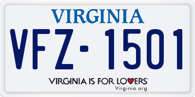 VA license plate VFZ1501