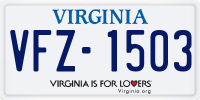 VA license plate VFZ1503