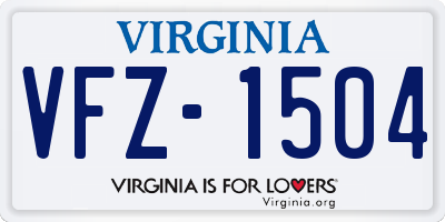VA license plate VFZ1504