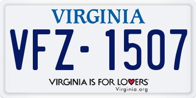 VA license plate VFZ1507