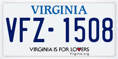 VA license plate VFZ1508