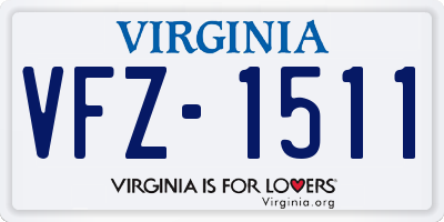 VA license plate VFZ1511
