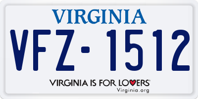 VA license plate VFZ1512