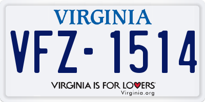 VA license plate VFZ1514