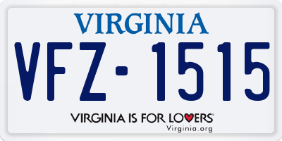 VA license plate VFZ1515
