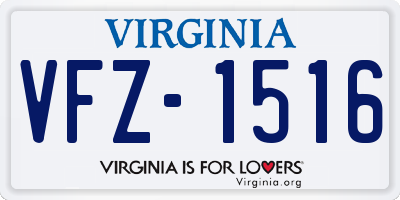 VA license plate VFZ1516