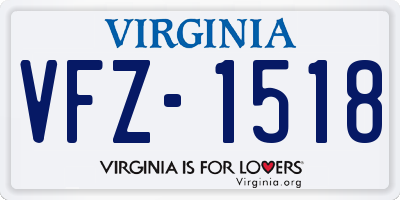 VA license plate VFZ1518