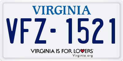 VA license plate VFZ1521