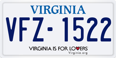 VA license plate VFZ1522