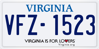 VA license plate VFZ1523