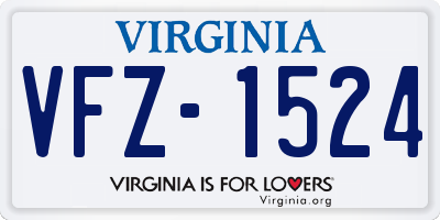 VA license plate VFZ1524