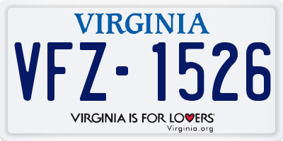 VA license plate VFZ1526