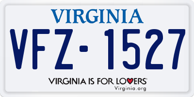 VA license plate VFZ1527