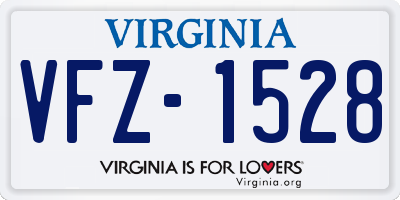 VA license plate VFZ1528