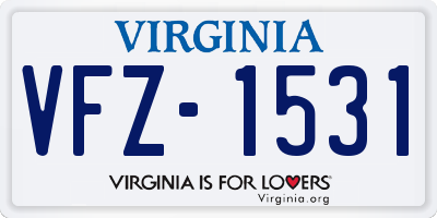 VA license plate VFZ1531