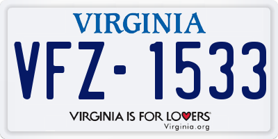VA license plate VFZ1533