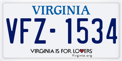 VA license plate VFZ1534