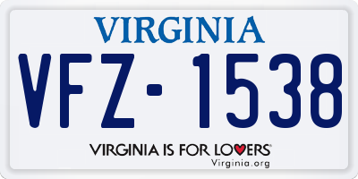 VA license plate VFZ1538