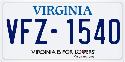 VA license plate VFZ1540