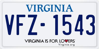 VA license plate VFZ1543