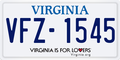 VA license plate VFZ1545
