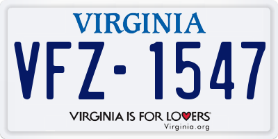 VA license plate VFZ1547