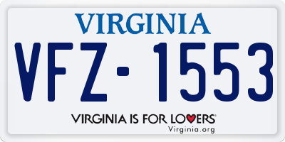 VA license plate VFZ1553