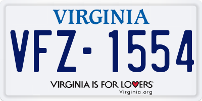 VA license plate VFZ1554