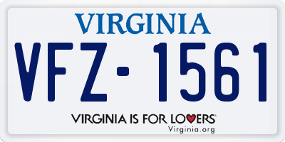 VA license plate VFZ1561
