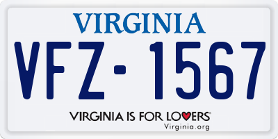 VA license plate VFZ1567