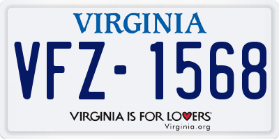 VA license plate VFZ1568