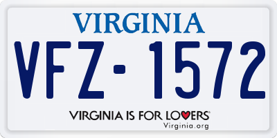 VA license plate VFZ1572